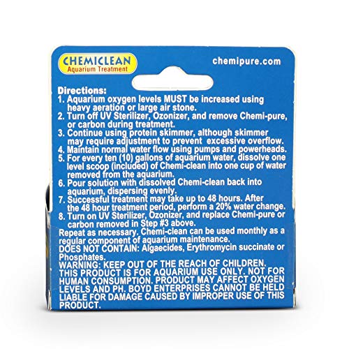 Boyd Chemiclean 2g assure la sécurité des poissons, coraux et invertébrés pendant le traitement.