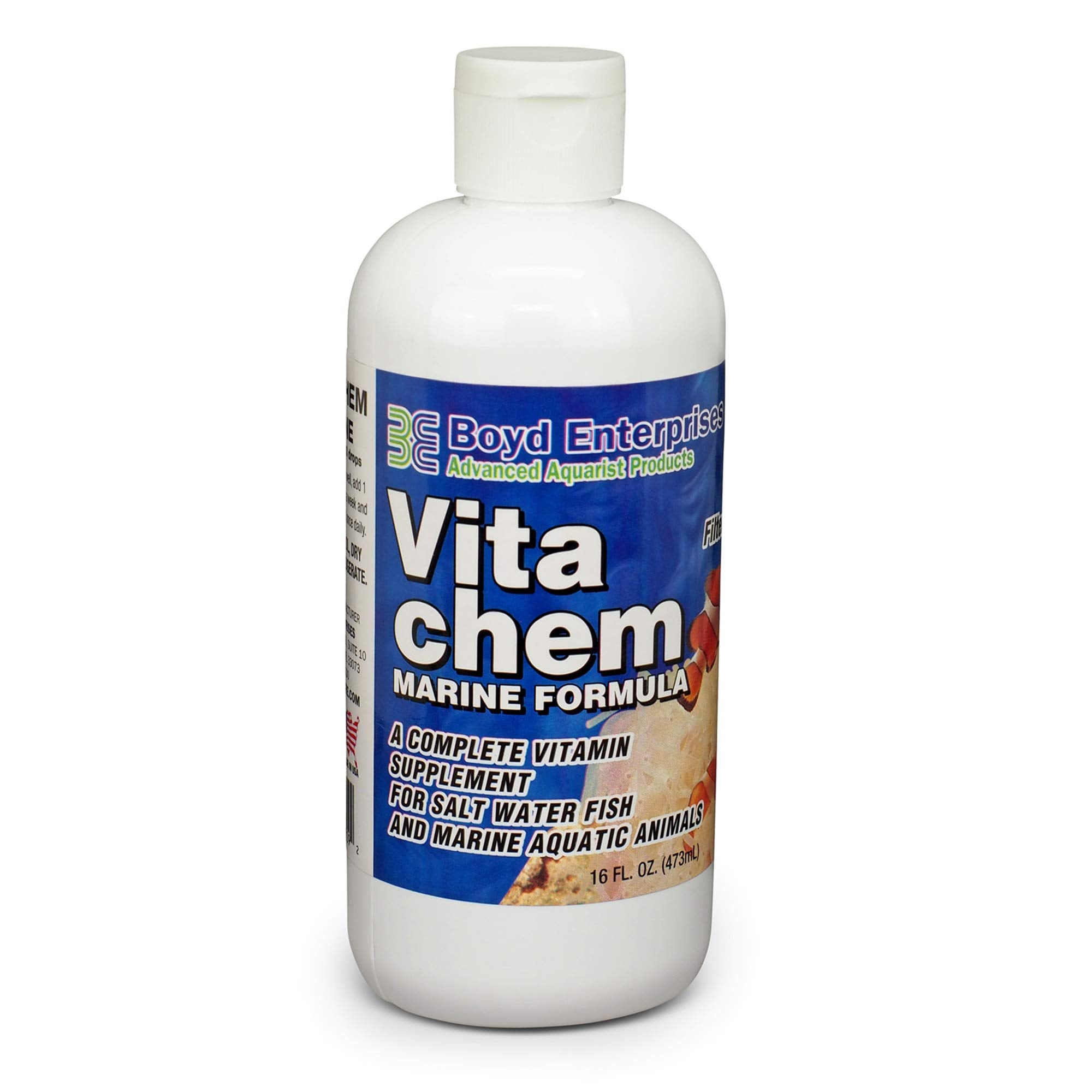 Vitachem Marin Boyd Enterprises, bouteille prête à dosage hebdomadaire dans l’aquarium.