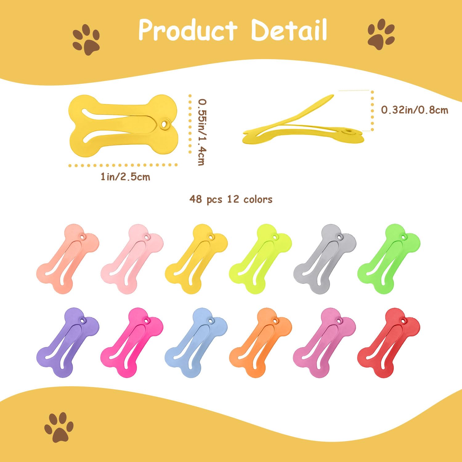 BOYIVI barrettes-os-chien-brillants : design os mini qui retient les poils lors des sorties.