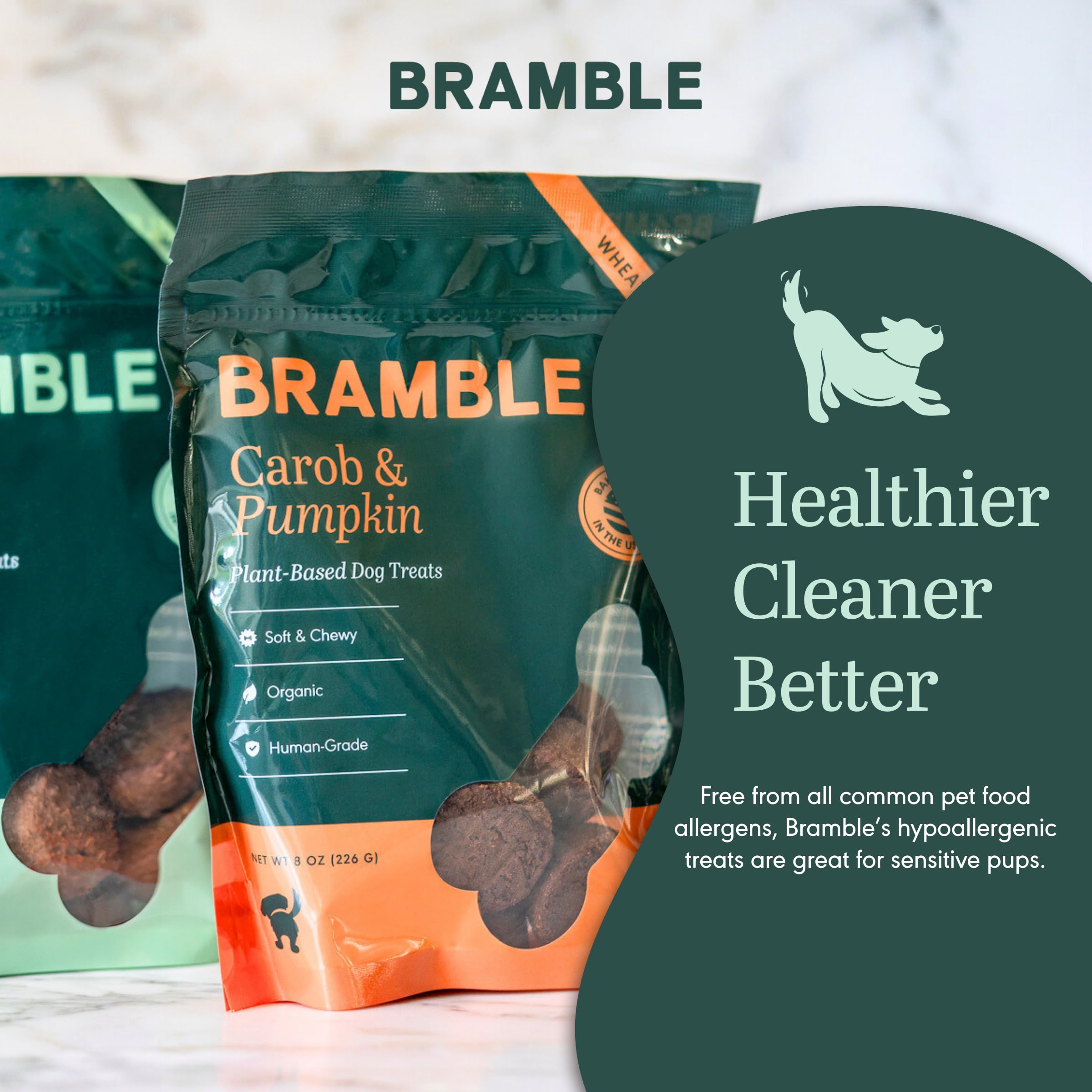 Friandises BRAMBLE sans gluten, adaptées aux chiens sensibles.