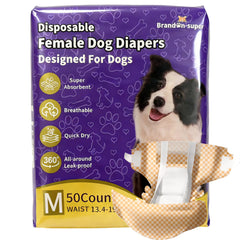Brandon-super couches jetables pour chien femelle, paquet de 50, pratique et absorbante.