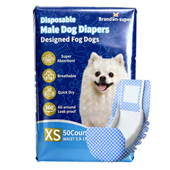 BrandonSuper couche absorbante pour chiens mâles, haute capacité pour absorption rapide.