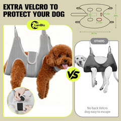 Hamac gris lavable pour chiens jusqu'à 10 kg, confort garanti.