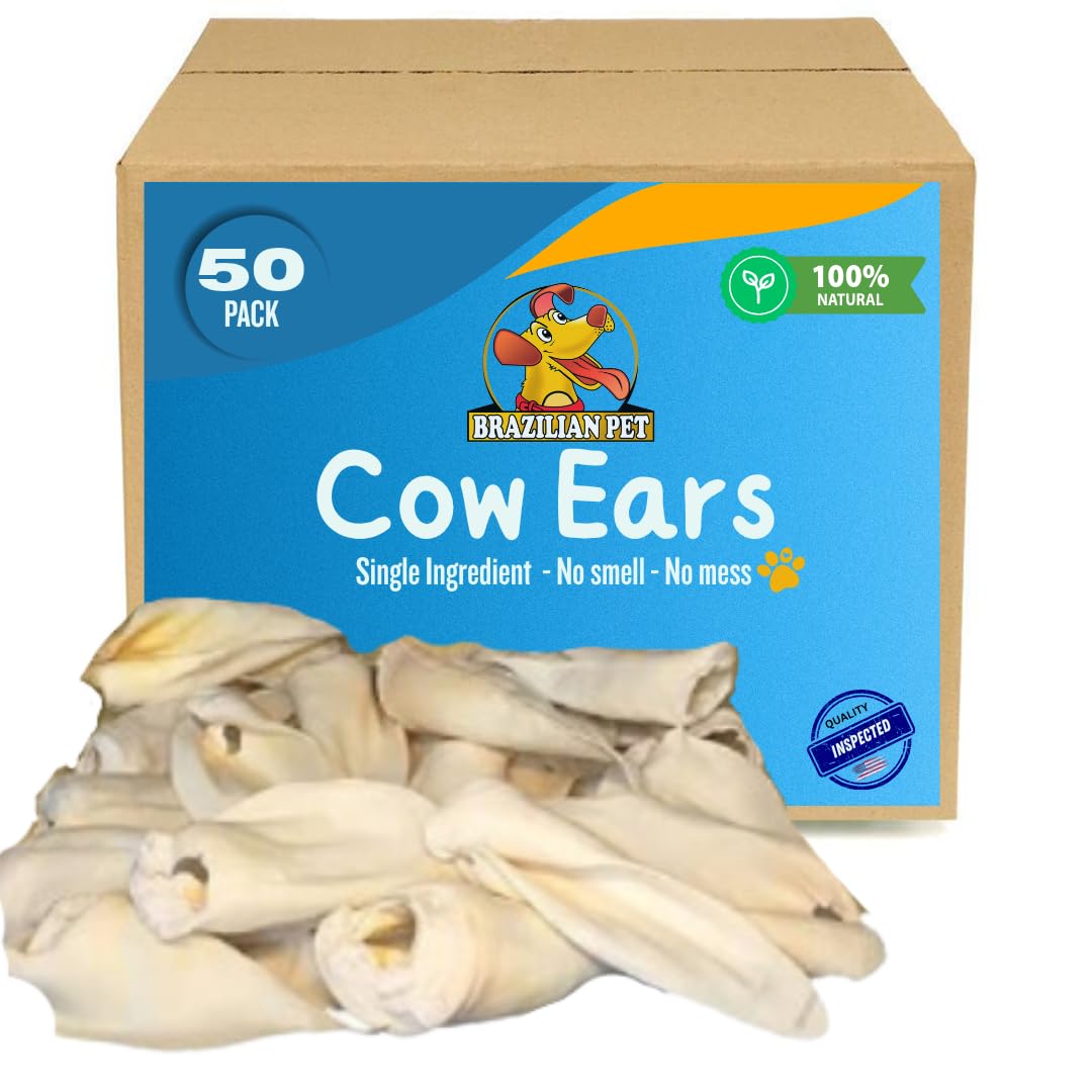 Brazilian Pet - Oreilles de vache naturelles, longues et robustes pour chien.