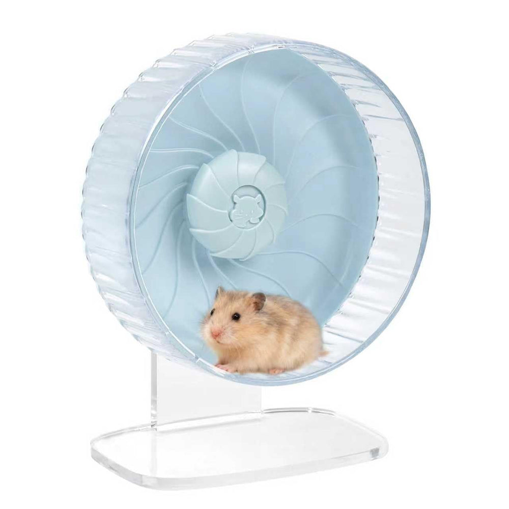 Roue silencieuse BREENHILL 8pouces bleu, rotation fluide pour hamster sans bruit.