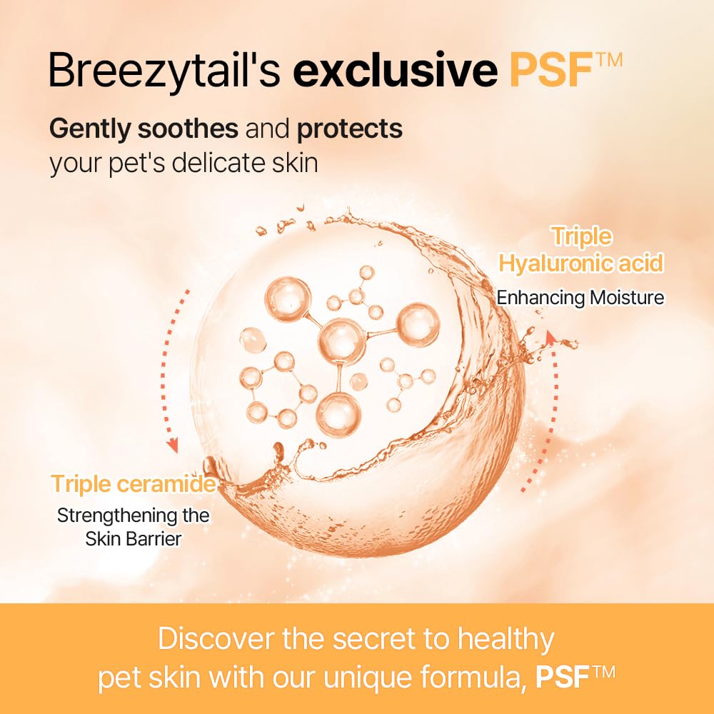 Breezytail PetO’Cera — après-shampooing crème pour pelage plus soyeux.