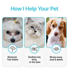 Breezytail PetO’Cera Q-Eye: confort oculaire pour chiens et chats sensibles.