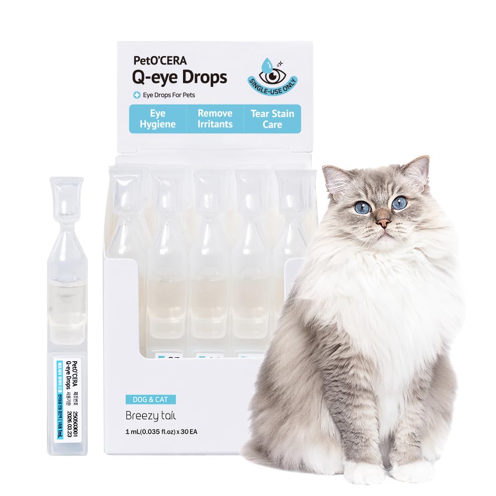 Breezytail PetO’Cera Q-Eye: flacon unidose pour l’hygiène oculaire quotidienne.