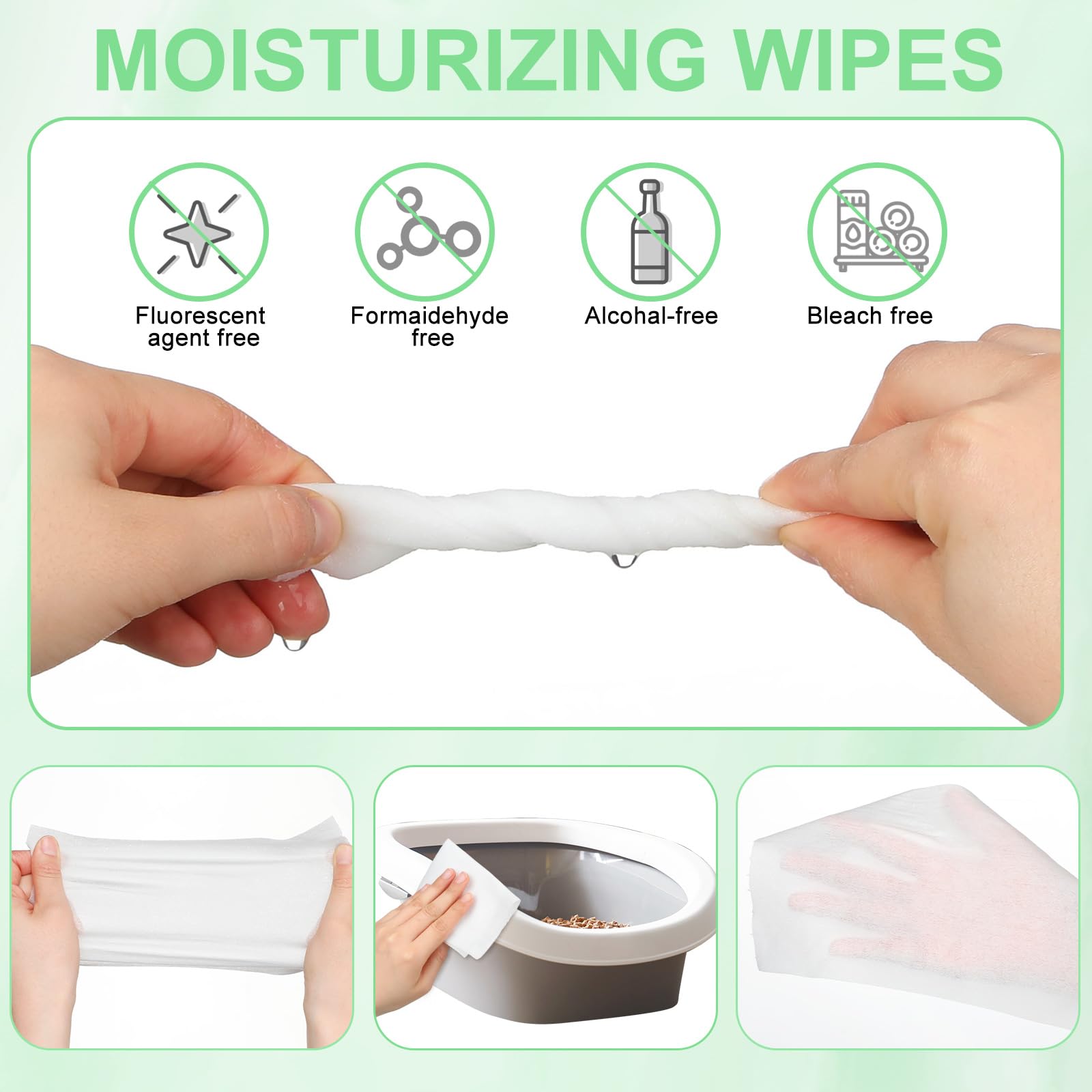 Breling lingette sans parfum, doux pour les surfaces sensibles du bac à litière.