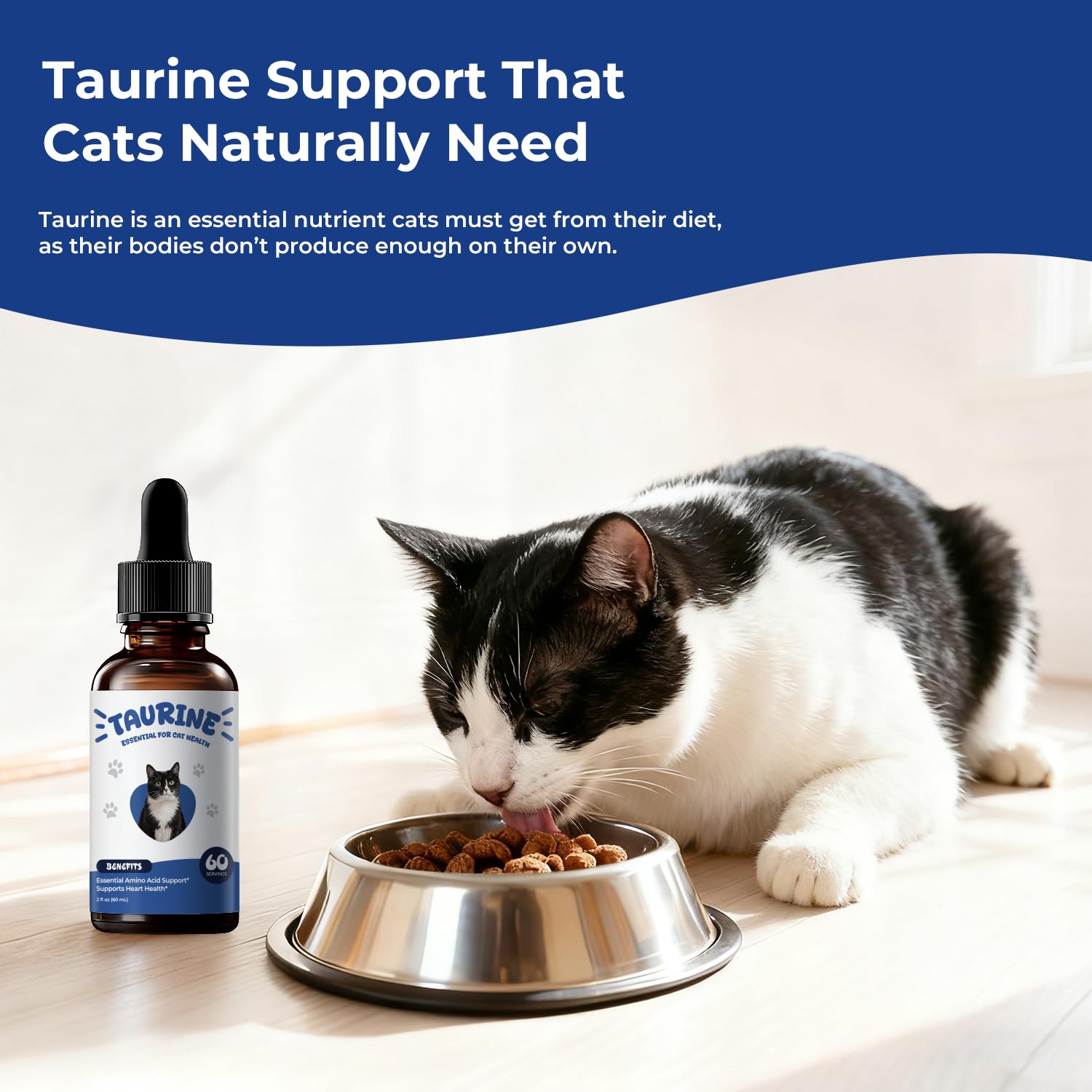 BrightBarki Taurine Gouttes Dose: intégration facile dans la nourriture.