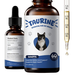 BrightBarki Taurine Gouttes Chat Bouteille: soutien quotidien au cœur.