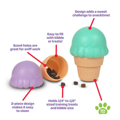 Brightkins Distributeur glace avec ouverture, stimule le jeu et prolonge les repas.
