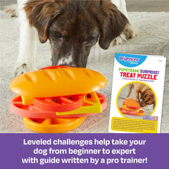 Brightkins Pupstrami Surprise tourne et permet au chien de chasser les friandises.