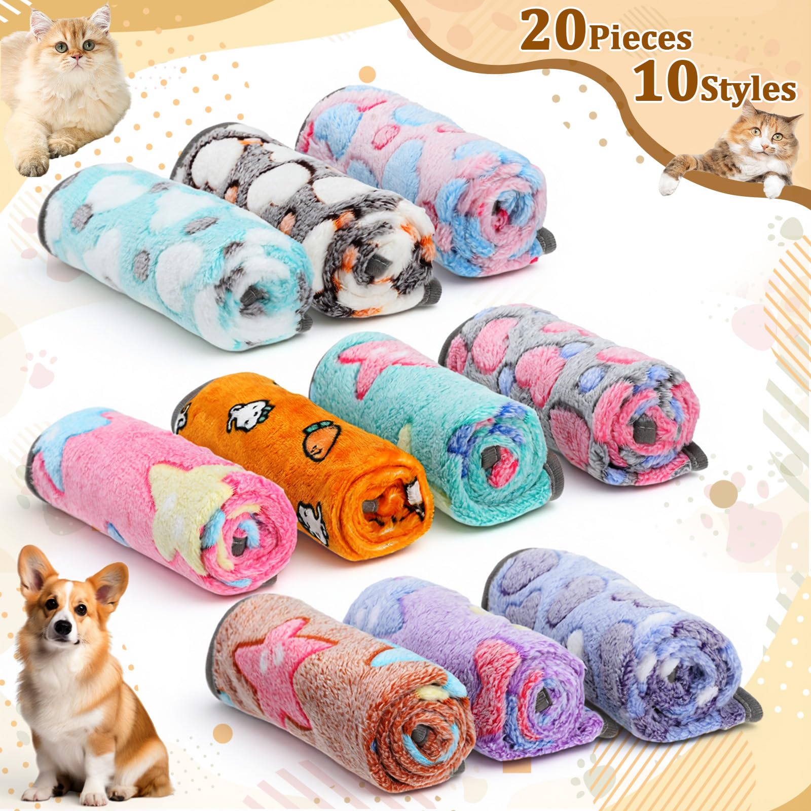 BrightRow couverture puppy coeurs-brun, design mignon et chaleur douce.
