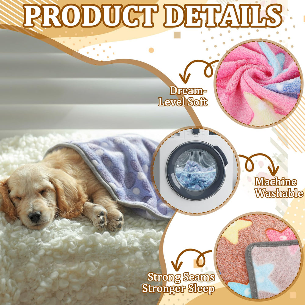 BrightRow couverture puppy etoiles-vert, motif coloré et usage polyvalent.