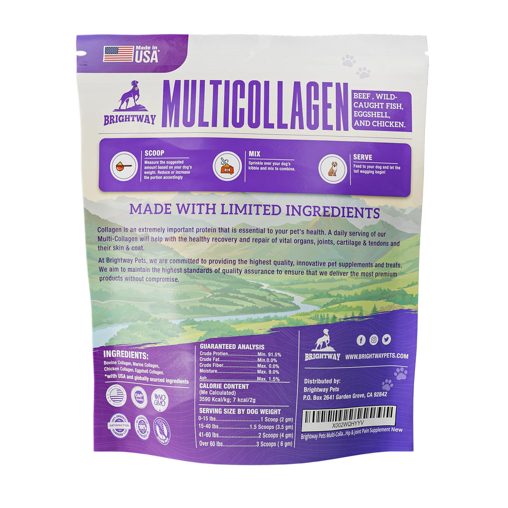Brightway Pets collagène liquide chien - poil brillant et peau saine.