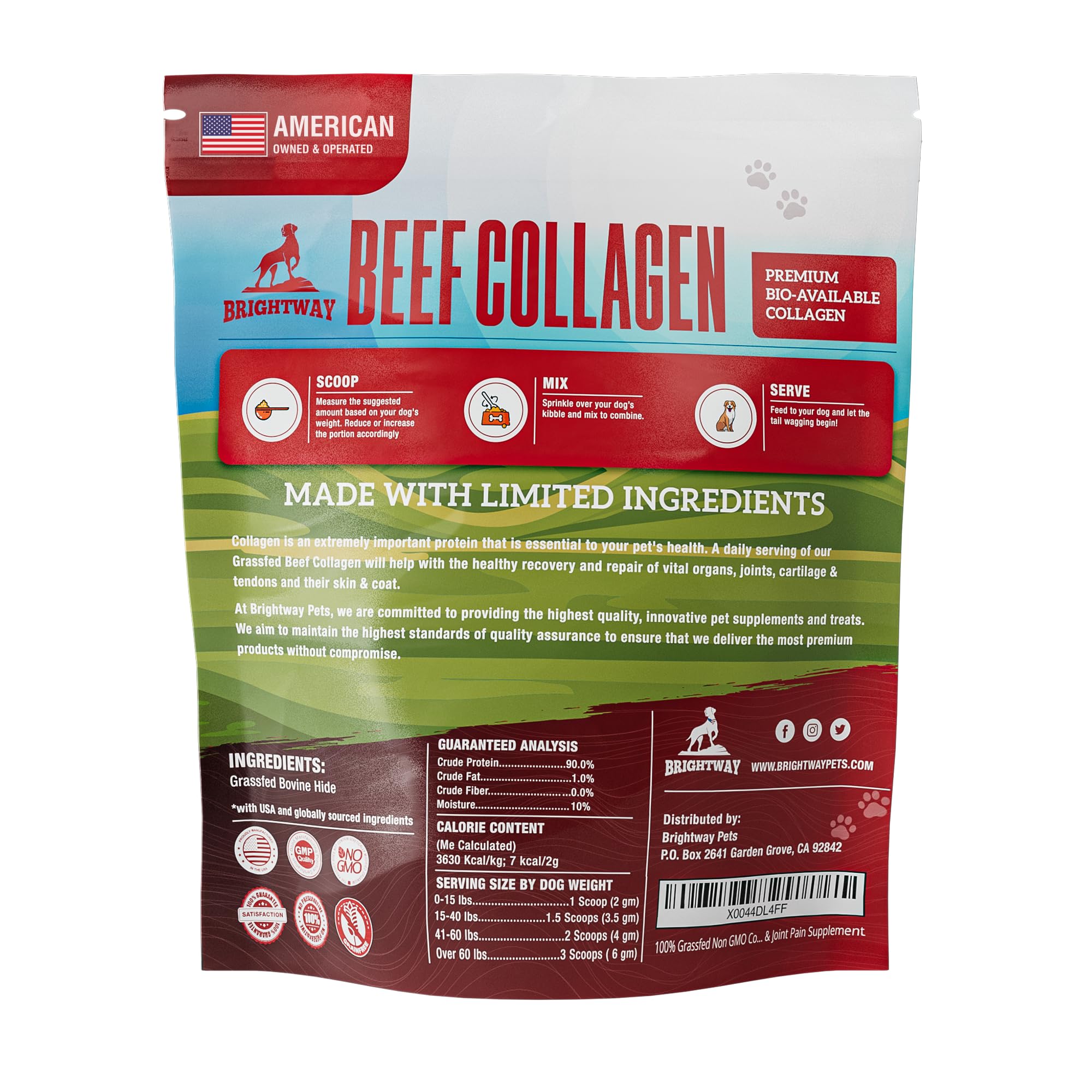 Brightway Pets collagene chien - cuillere-doseuse, dosage pratique.