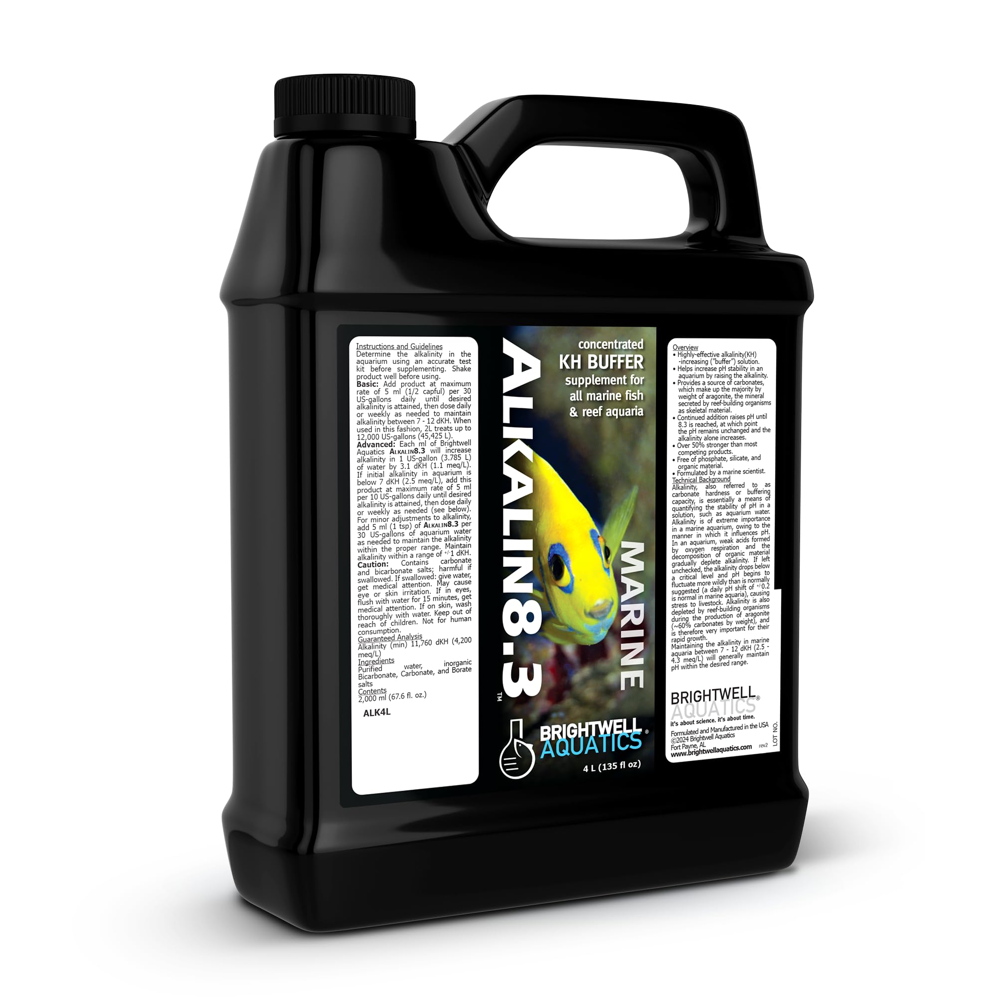 Brightwell Aquatics Alkalin8.3 bouteille-concentre, dosage précis pour stabiliser l’alcalinité.