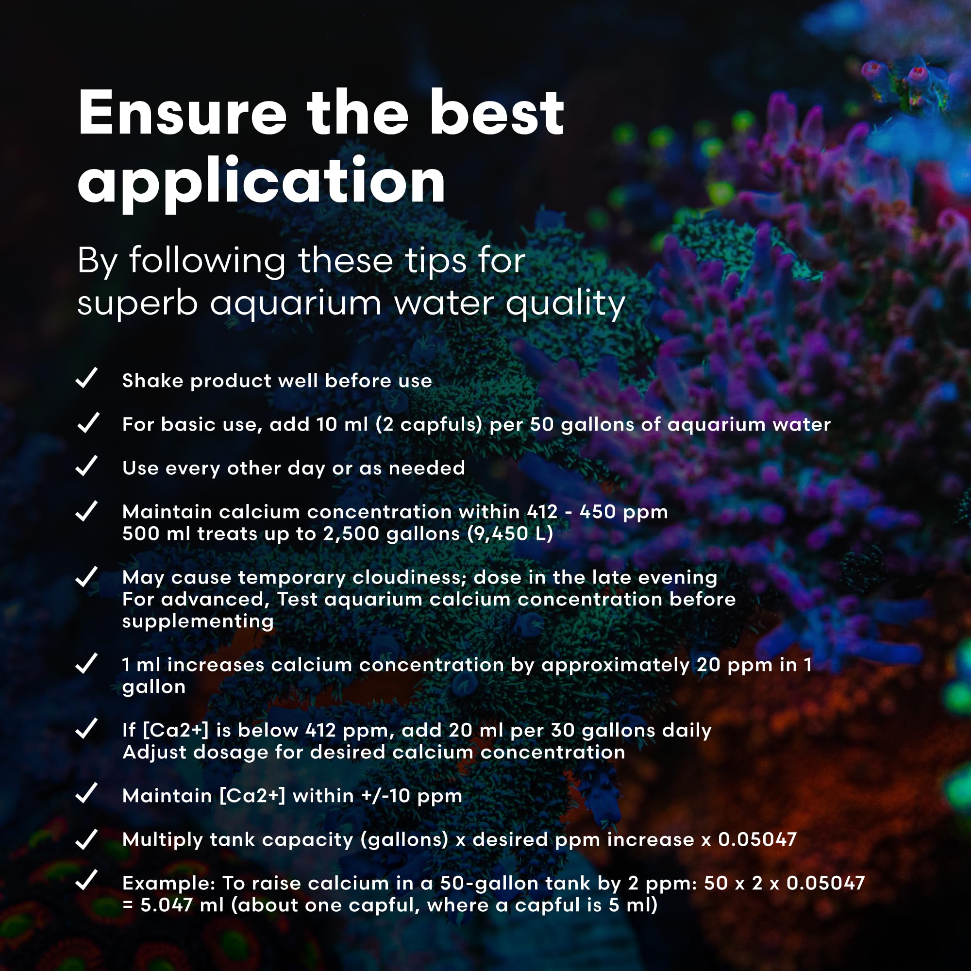 Brightwell Aquatics Coralline Accelerator flacon et doseur démontrant la simplicité du dosage.