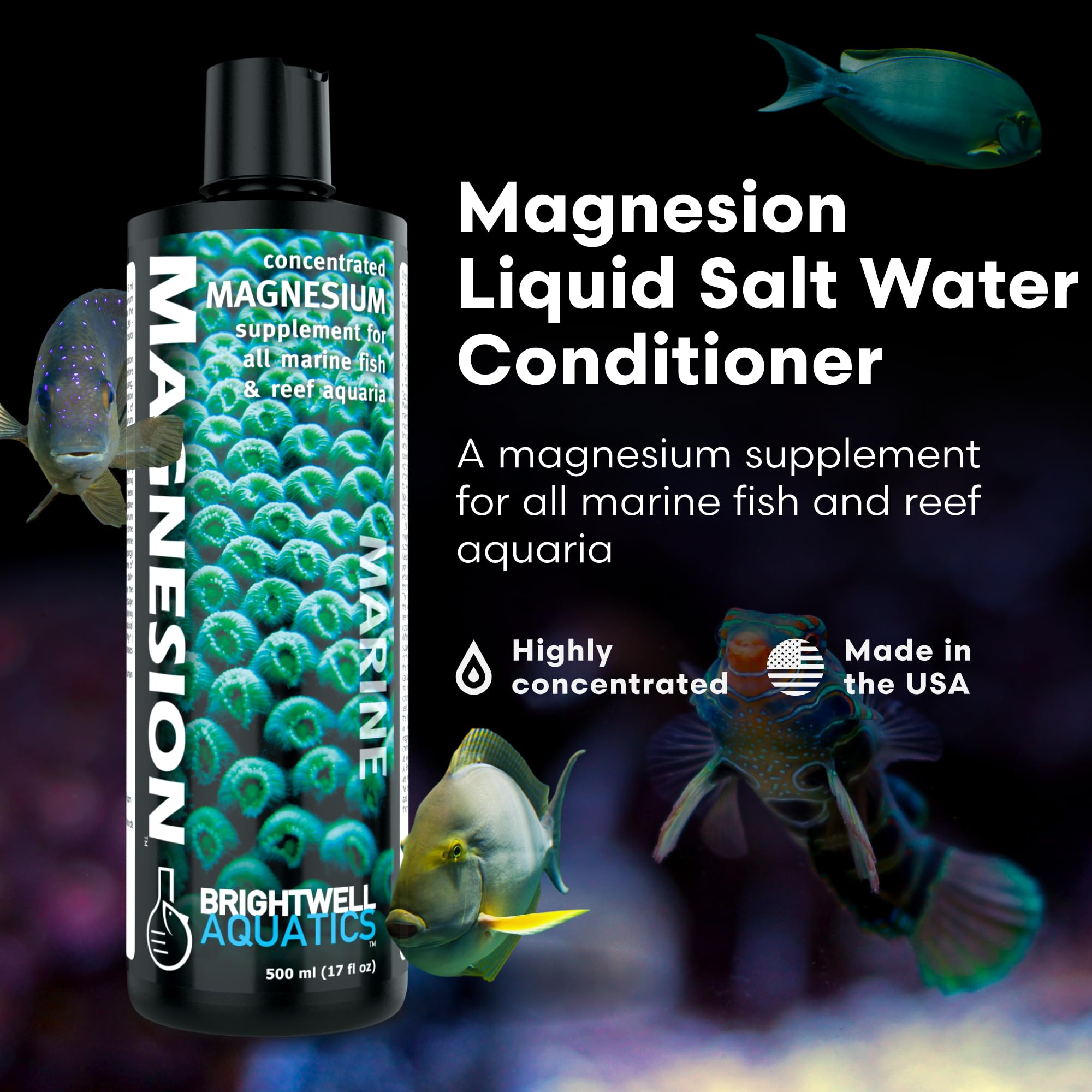 Magnesion, solution ionique concentrée, favorise le calcium et les carbonates dans l'eau.