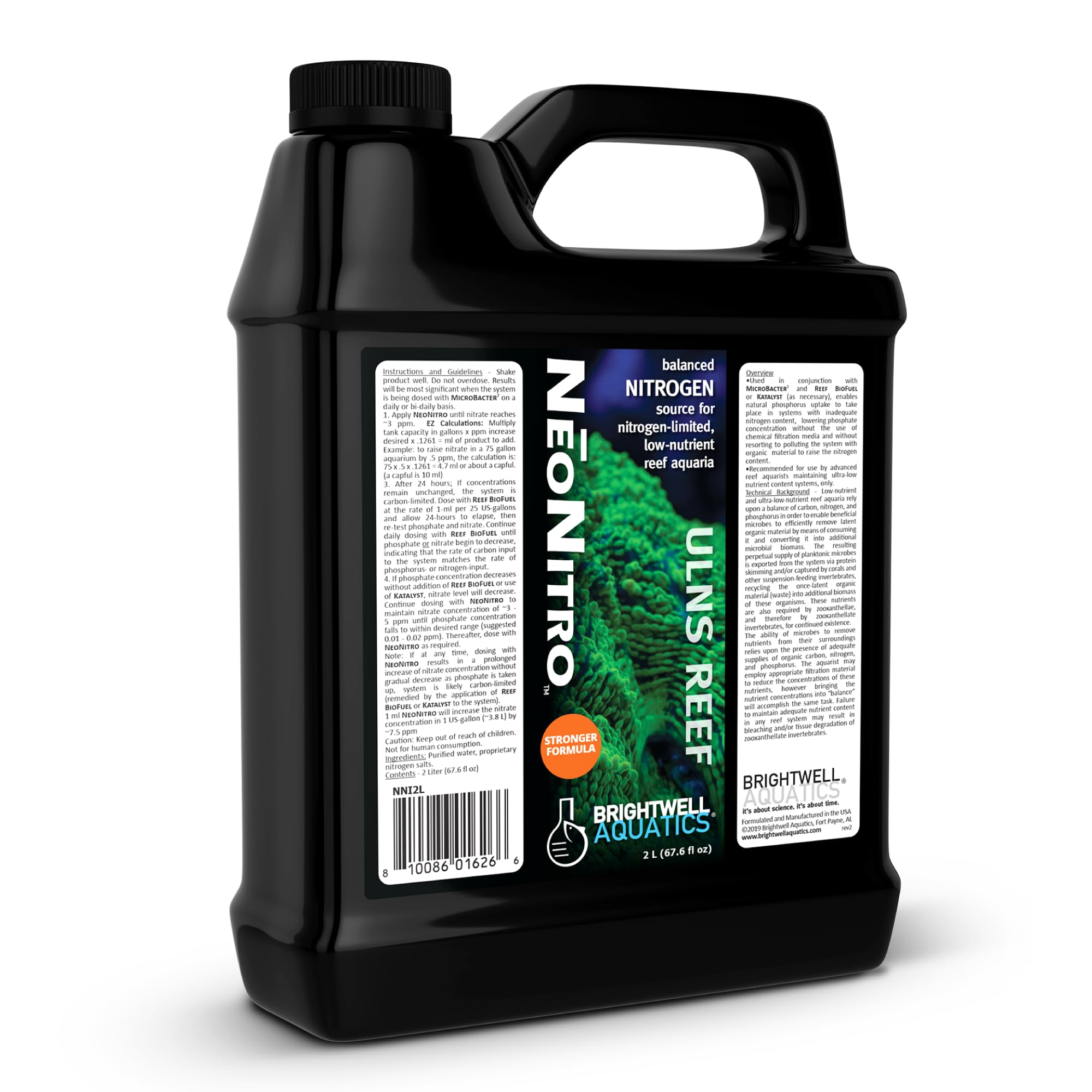 NeoNitro Brightwell Aquatics dans la bouteille, dose précise pour l'aquarium récifal.