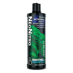 NeoNitro Brightwell Aquatics, bouteille de nutriments reef, équilibre carbone-azote-phosphore bénéfique.