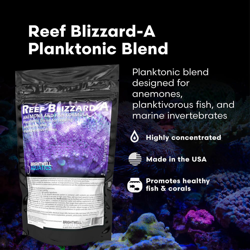 Brightwell Aquatics ReefBlizzard-A – idéal pour poissons planktivores, favorise l’appétit et l’absorption.