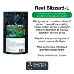 Reef Blizzard L, mélange en poudre, idéal pour nourrir poissons planctivores et grands polypes coralliens.