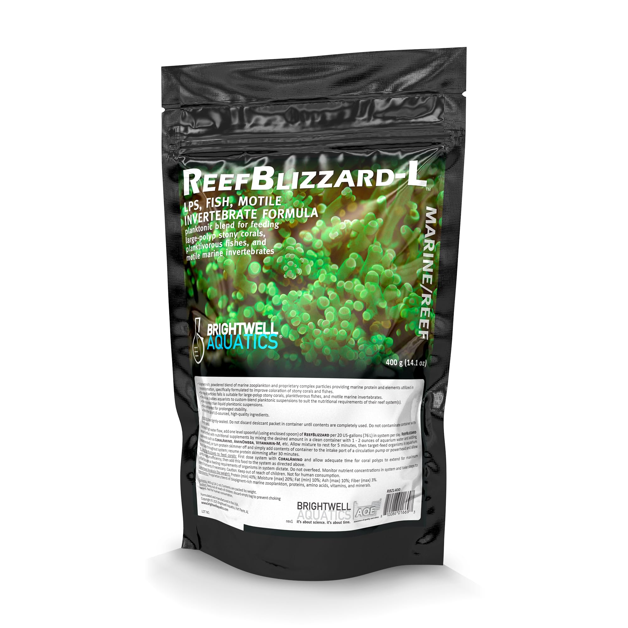 Brightwell Aquatics Reef Blizzard L - poudre planctonique utile pour nourrir coraux et poissons planctivores