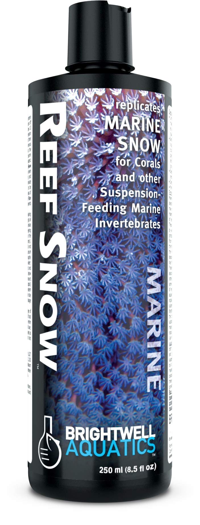 Brightwell Aquatics Reef Snow – Bouteille versement pour nourrir les coraux nocturnes et invertébrés.
