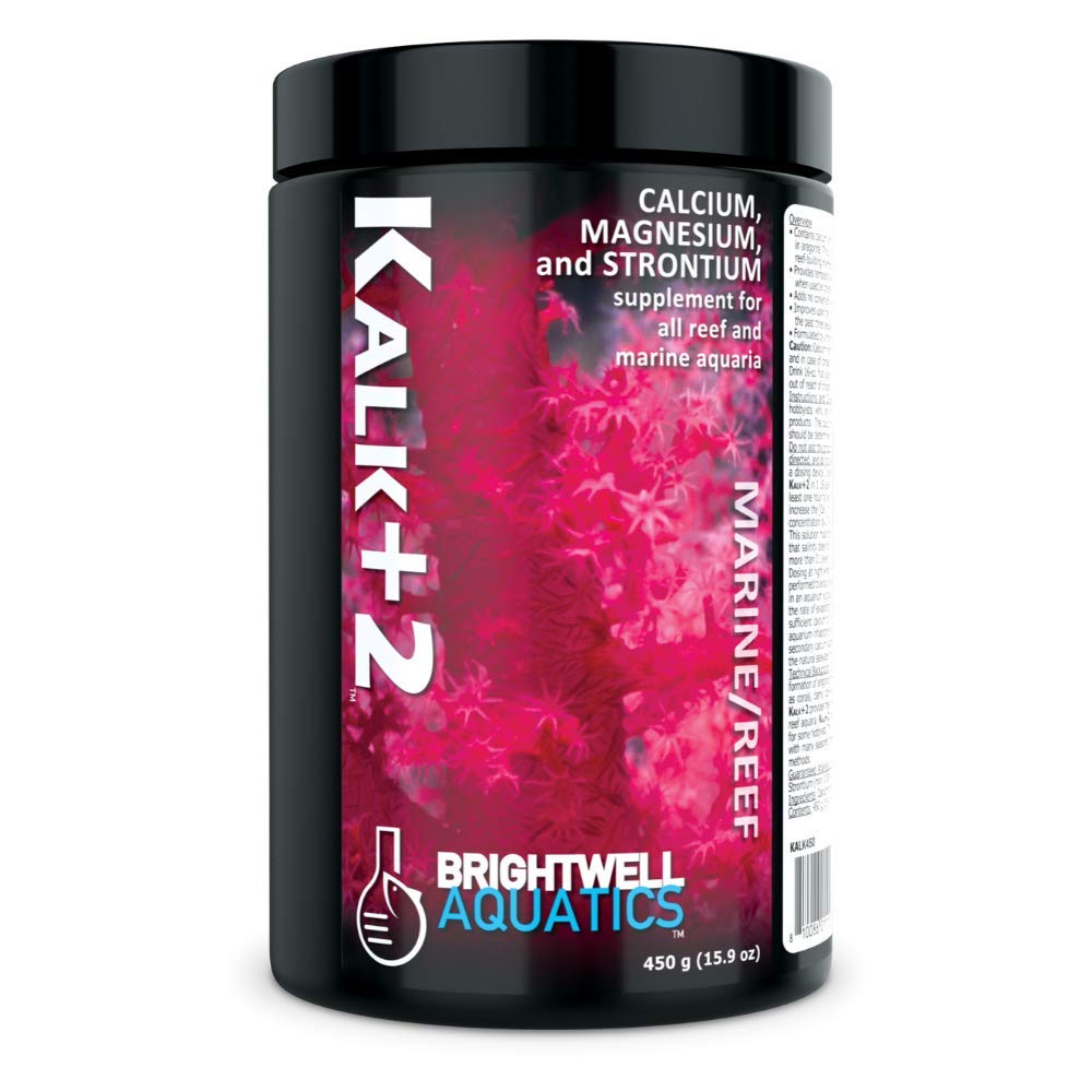 Brightwell Kalk+2 poudre calcium pour soutenir les coraux et invertébrés récifaux.