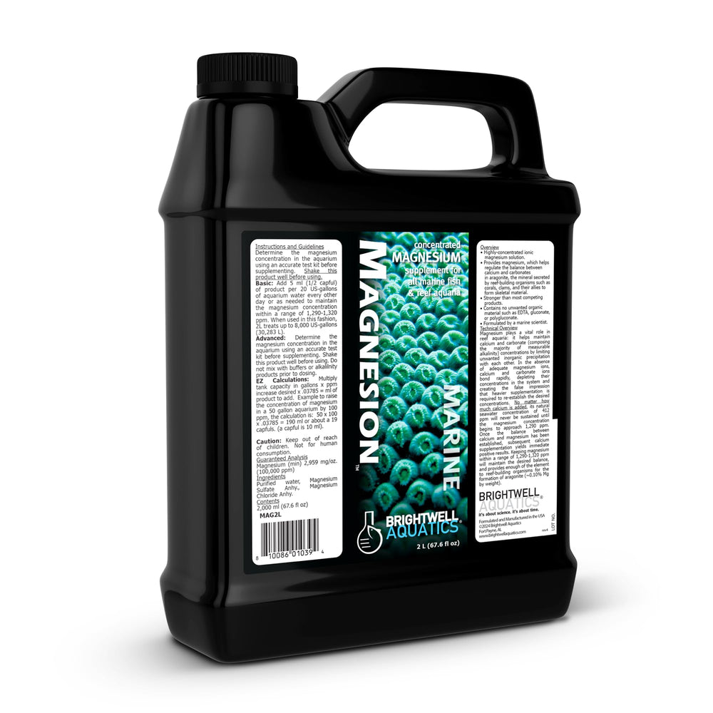 Brightwell Magnesion – bouteille et etiquette, dosage précis pour stabiliser le magnésium dans l'aquarium