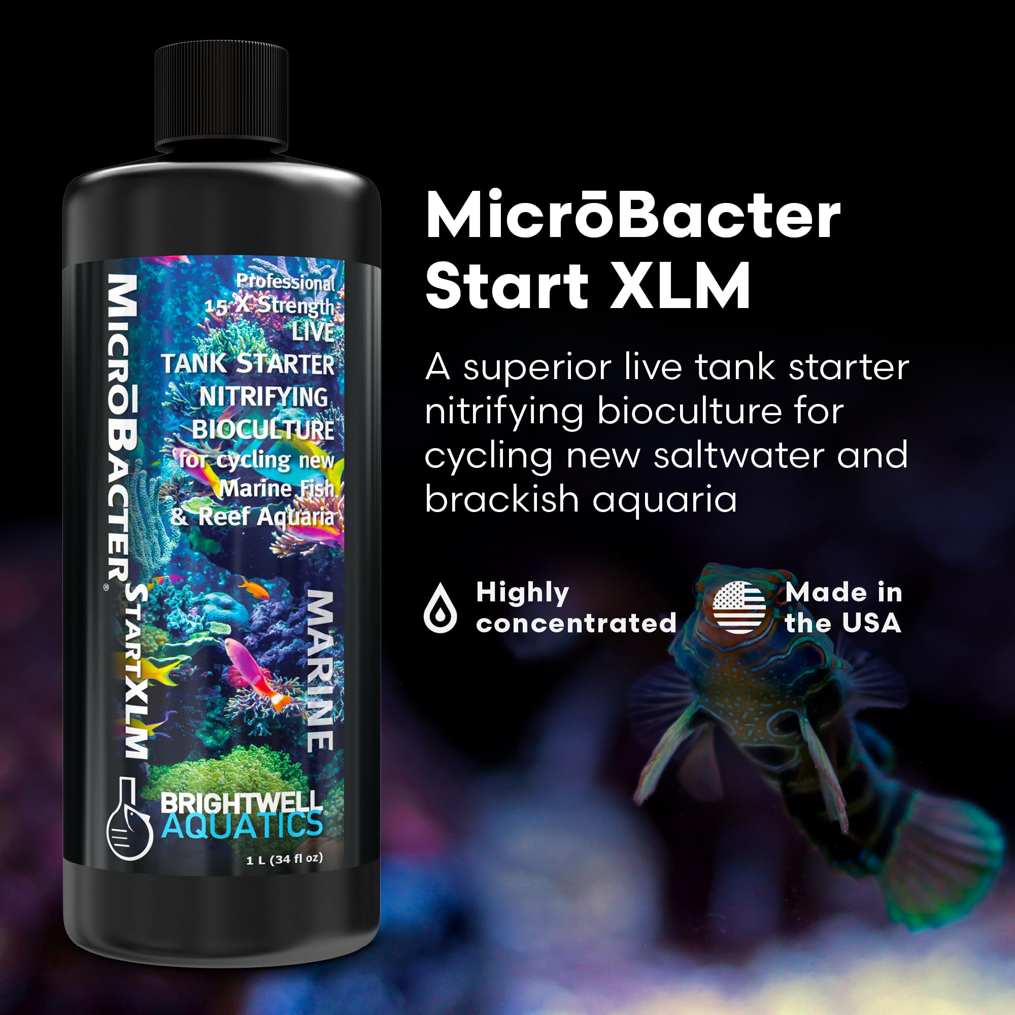 Label clair de Brightwell MicroBacter Start XLM, contenu prêt à l’emploi.