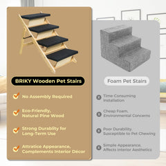 BRIKY escalier chien durable en bois avec marches tapissees antidérapantes