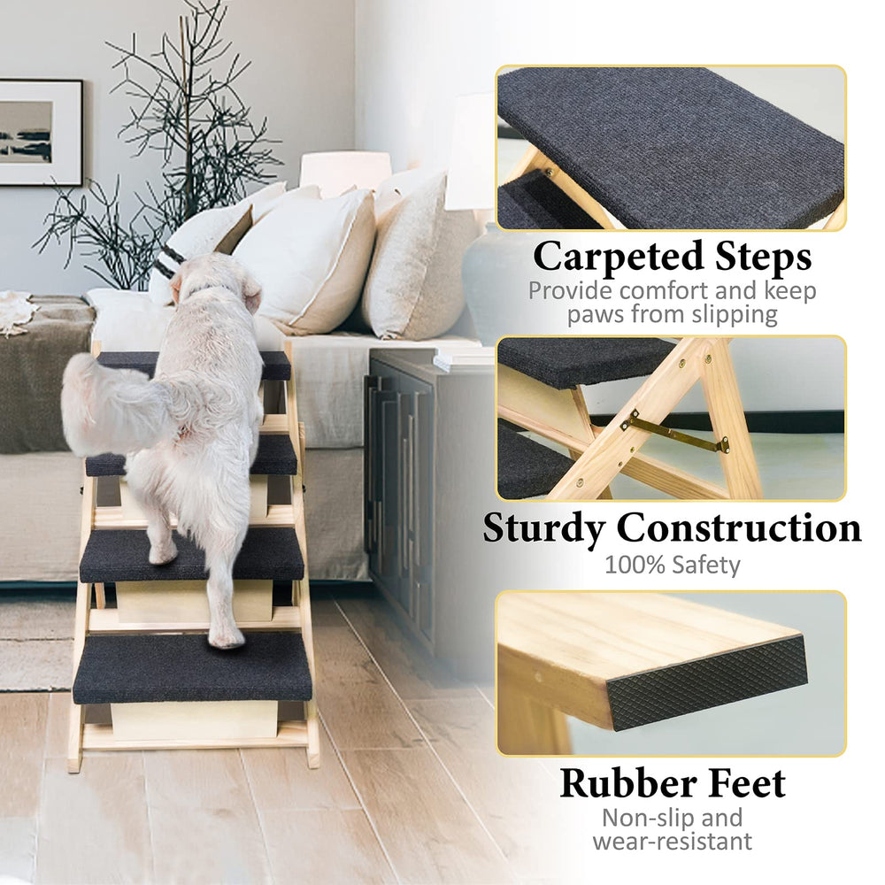 BRIKY escalier chien pliant en bois pour rangement facile