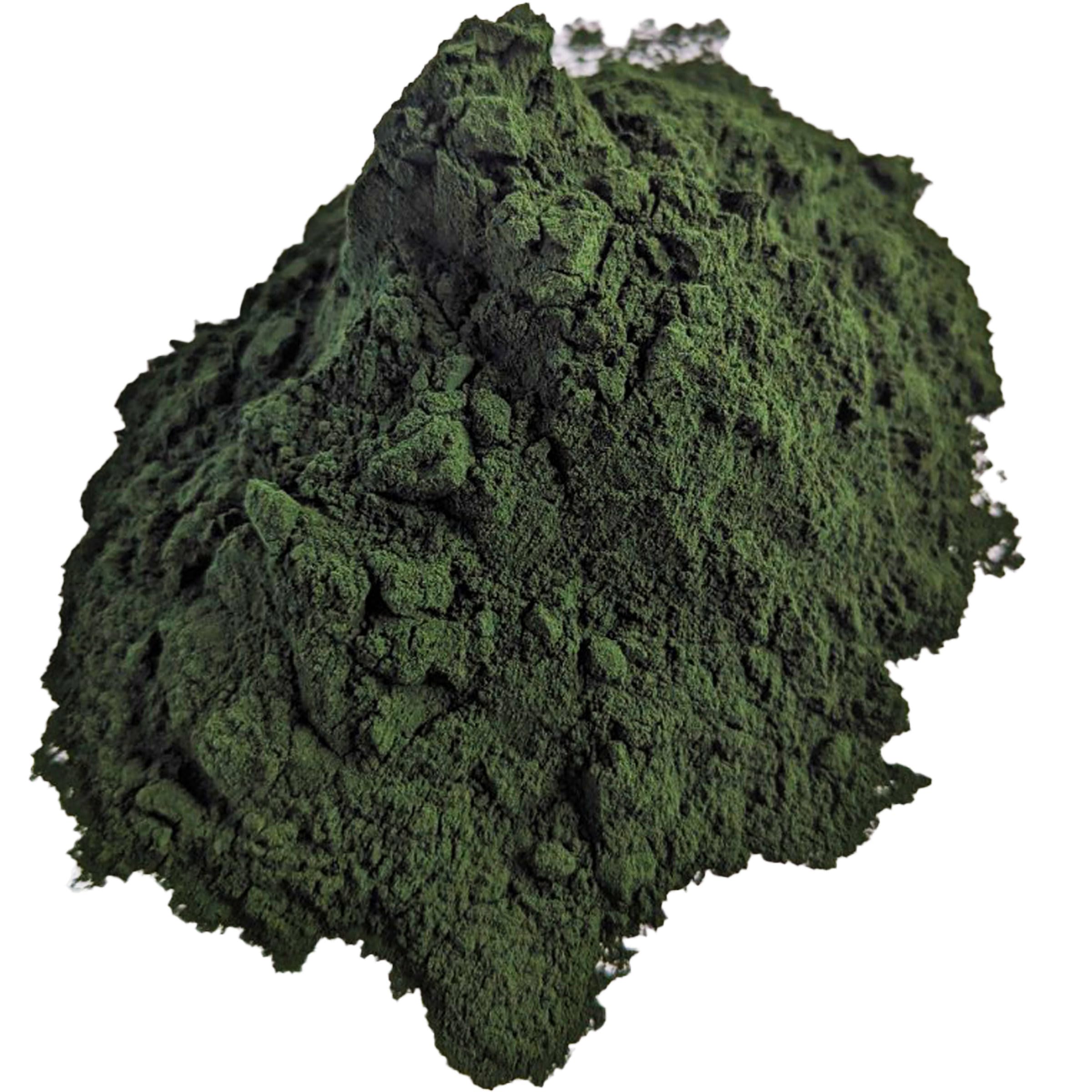 Brine Shrimp Direct Spiruline Poudre; texture fine, idéale pour dispersion dans l'aquarium.