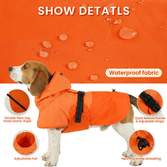 BRKURLEG capuche-reglable-manteau-chien, ajustement rapide
