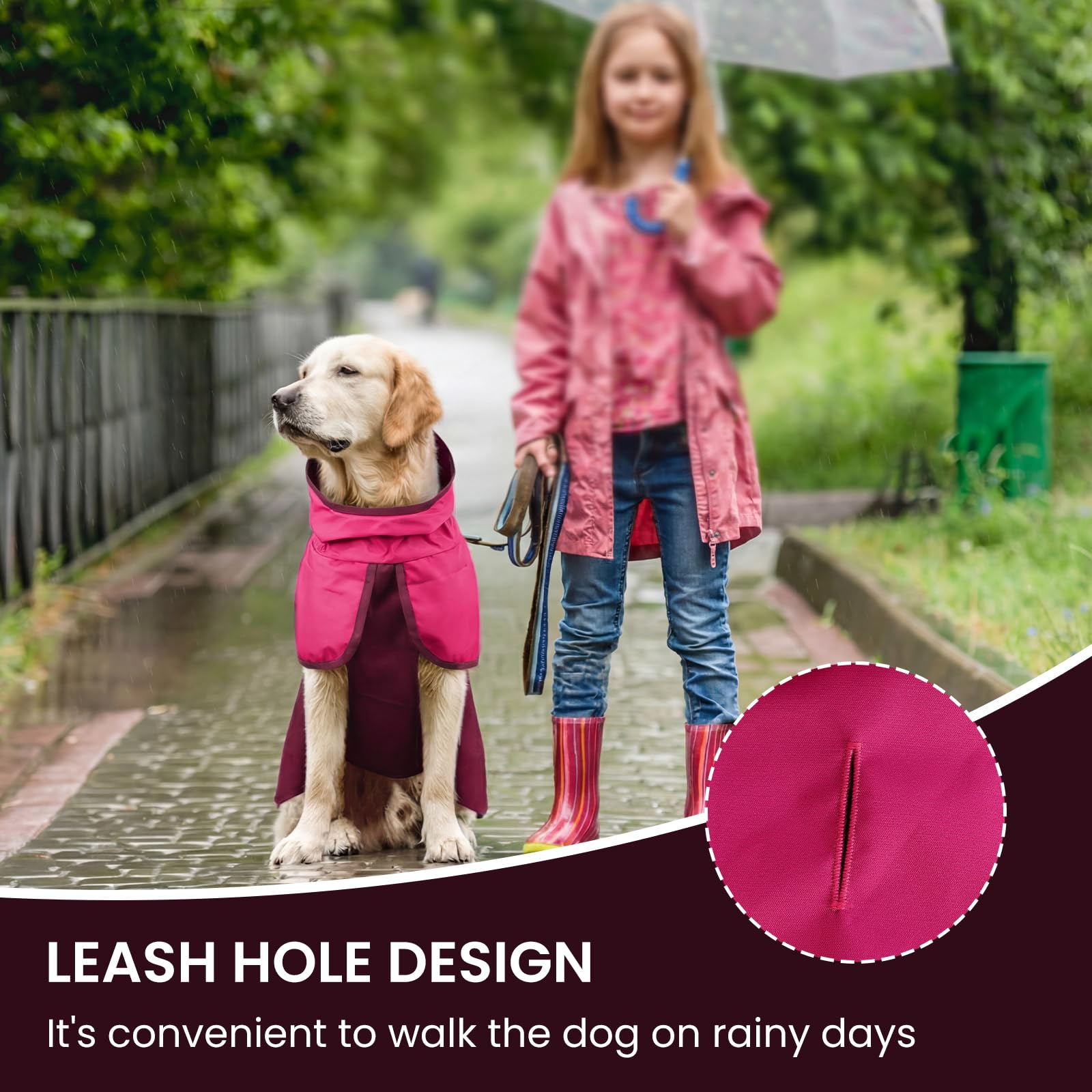 BRKURLEG manteau pour chien imperméable avec cordons jambières arrière.