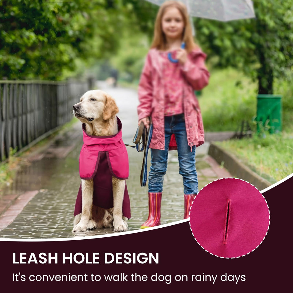 BRKURLEG Manteau pluie chien, fixation arrière pour maintien du manteau en mouvement.