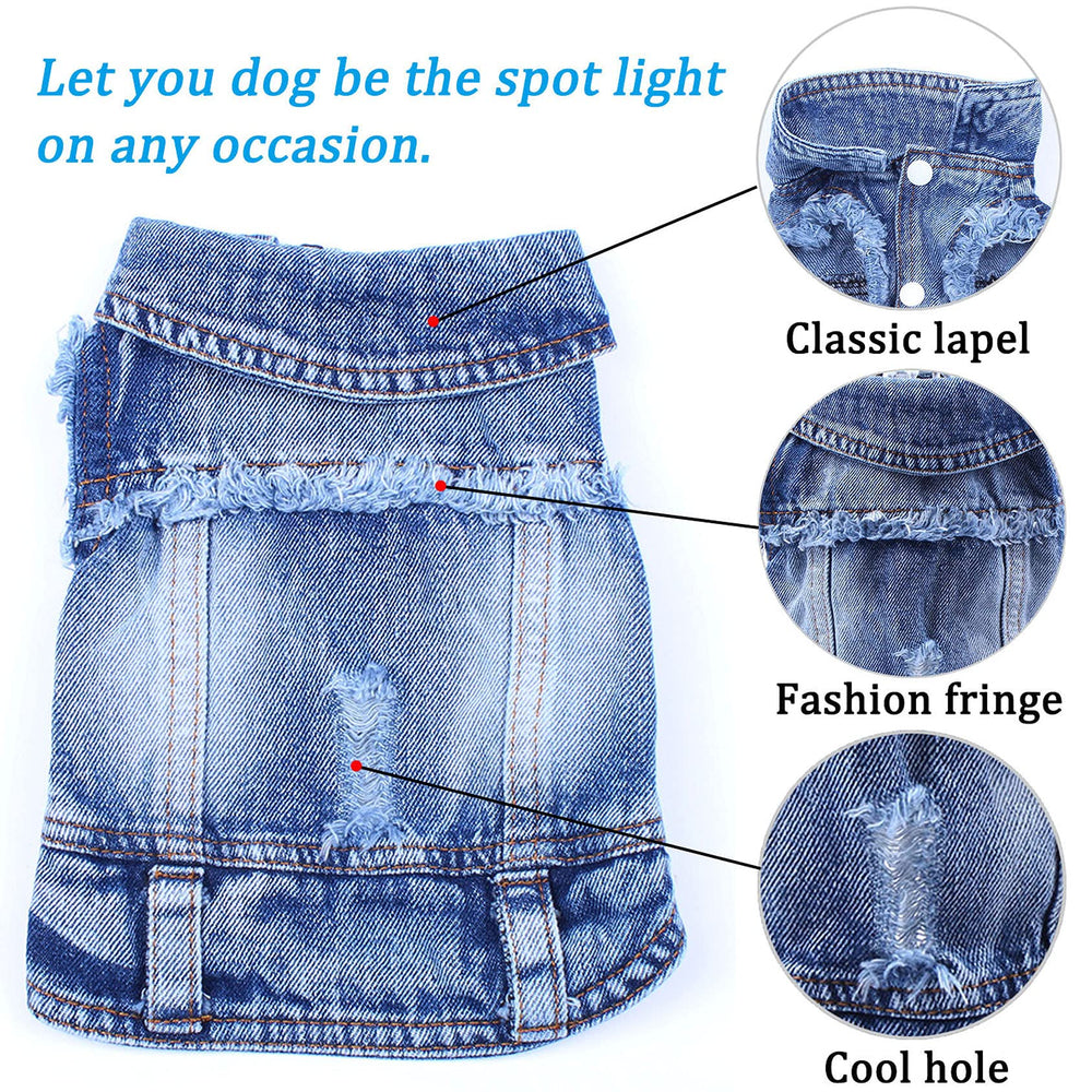 Brocarp Veste jean bleu boutons-snaps, facile à enfiler.