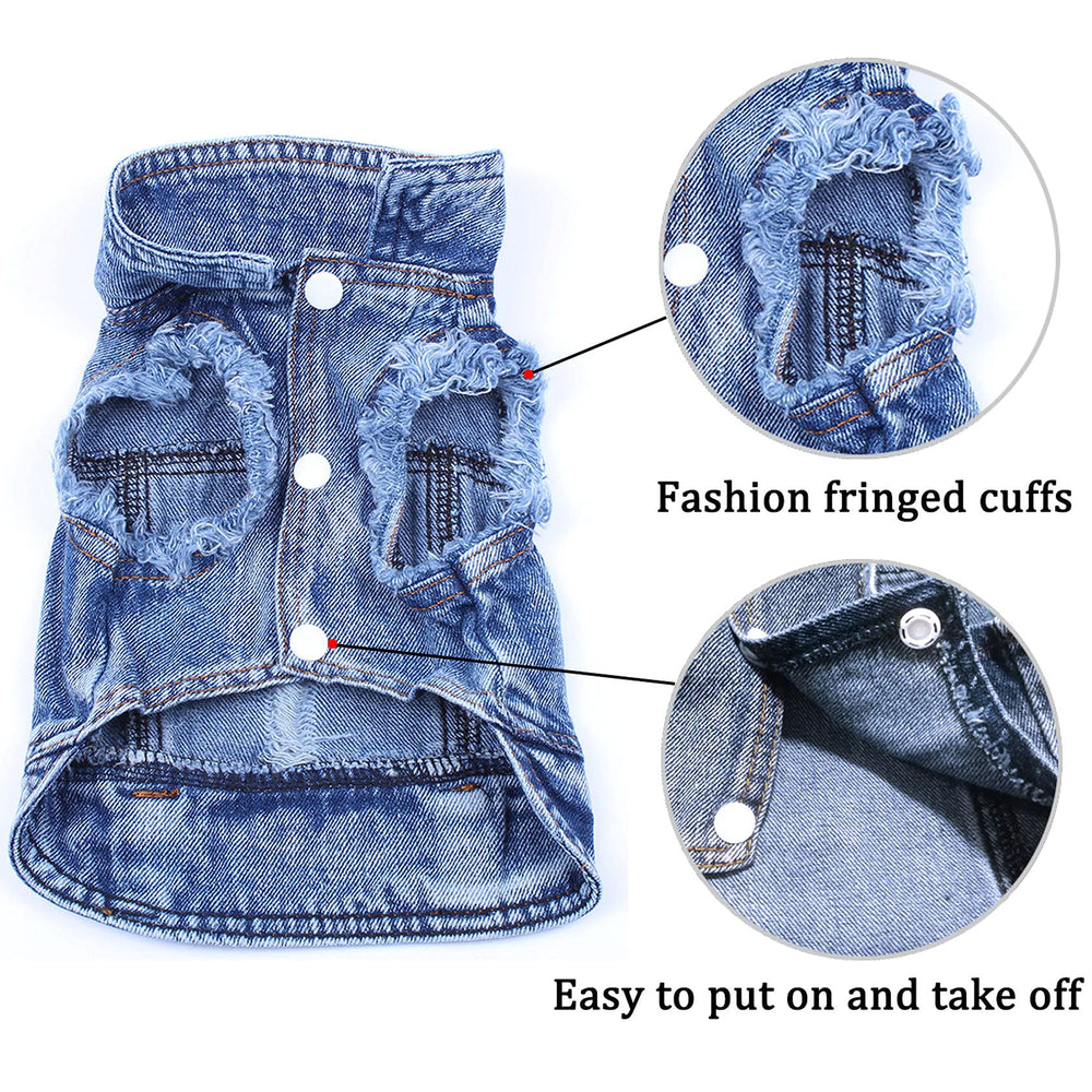 Brocarp Veste jean bleu matière denim, tissu robuste et agréable.