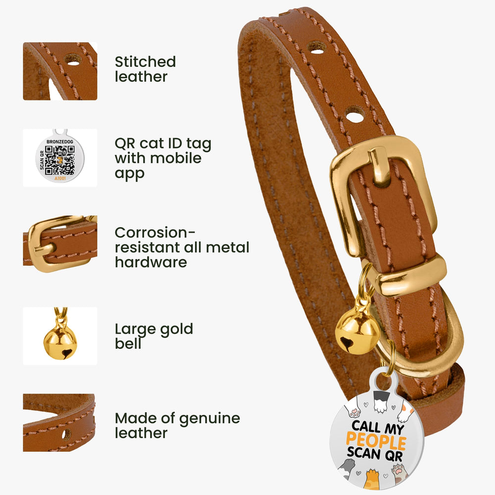 Détail cuir véritable et fini doré sur BRONZEDOG