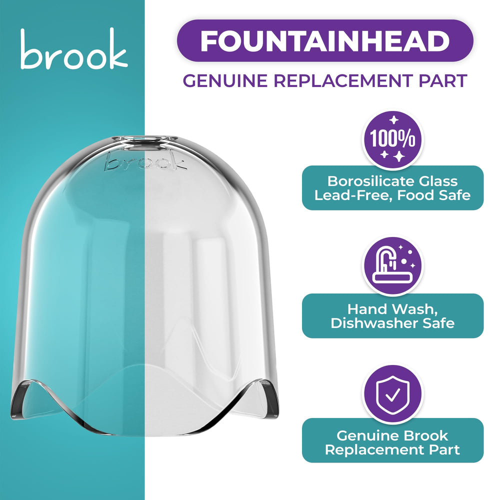 Fontaine Brook tout-verre avec dôme visible pour une allure élégante et durable.
