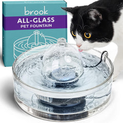 Brook fontaine-chat-verre-90oz : hydratation claire et saine pour animaux.
