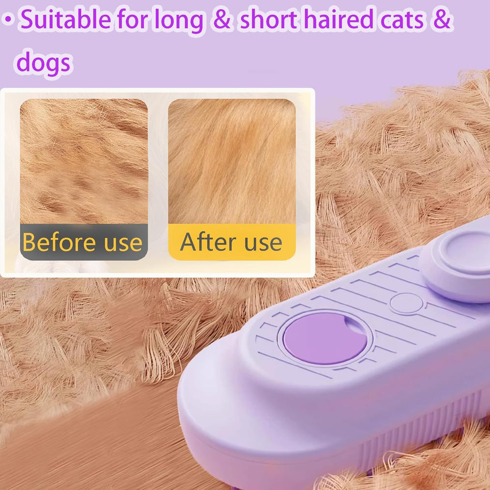 3 en 1 brosse vapeur chat dé fur age efficace pour poils longs et courts