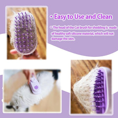 3 en 1 brosse vapeur chat, panneau silicone détachable pour nettoyage rapide