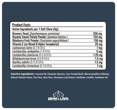 Probiotiques Bruno & Lukas pour l’équilibre digestif et les selles régulières.