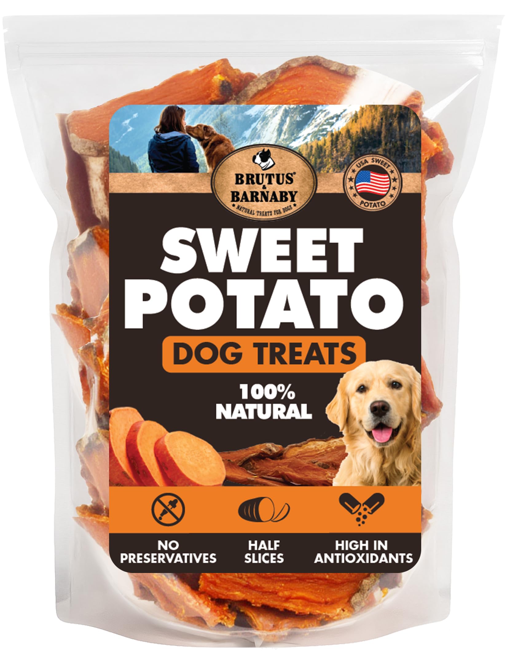BRUTUS & BARNABY biscuits chien patate douce États-Unis, idéal pour chiens sensibles