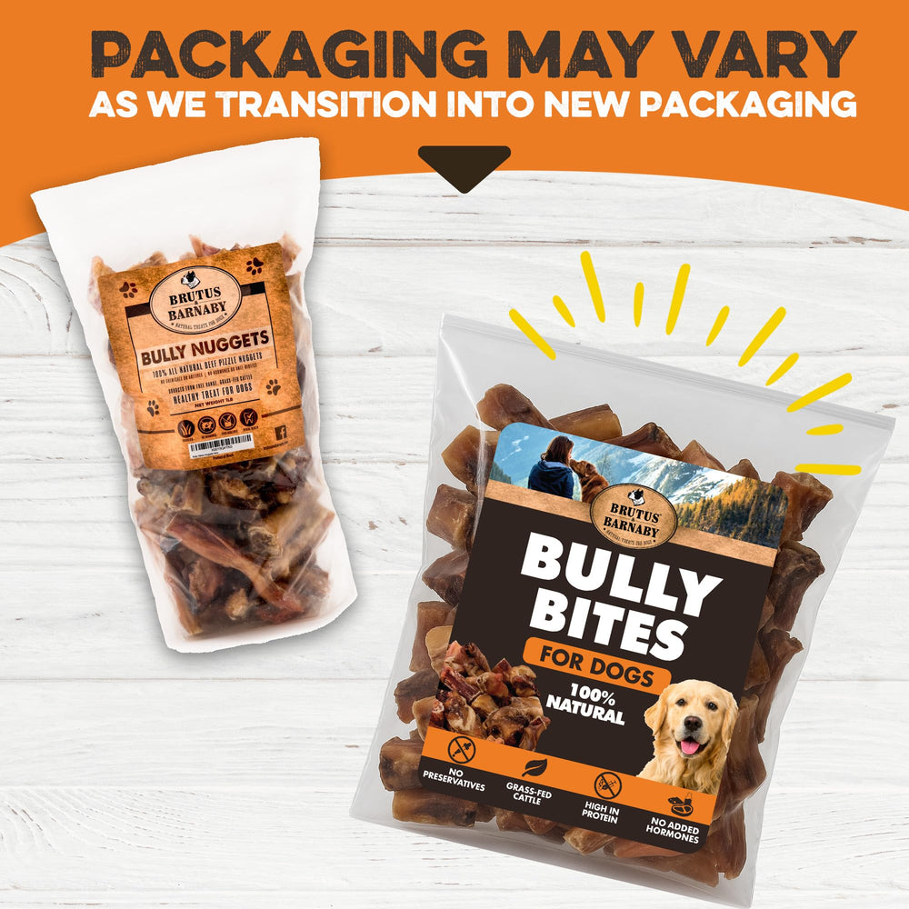 BRUTUS ET BARNABY Bouchées Bully Stick, morceaux épais pour chiens moyens.