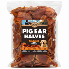 BRUTUS & BARNABY oreille porc demi pour chiens – texture croquante et naturelle pour récompenser.